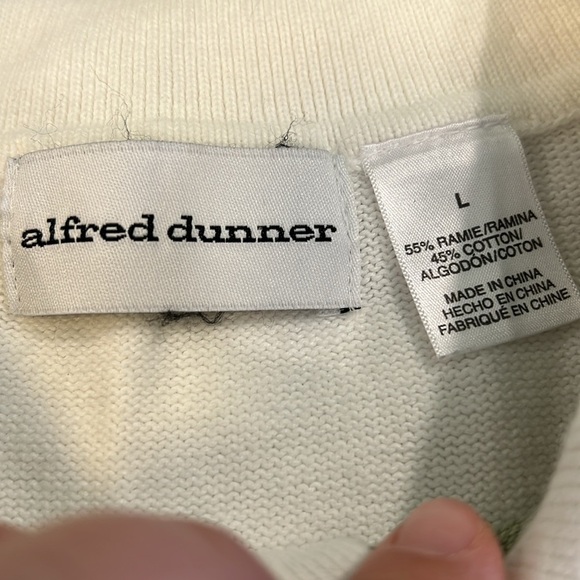 Alfred Dunner - Floral Patchwork Cardigan in Pink, Green, and Cream, L - Picture 4 of 6